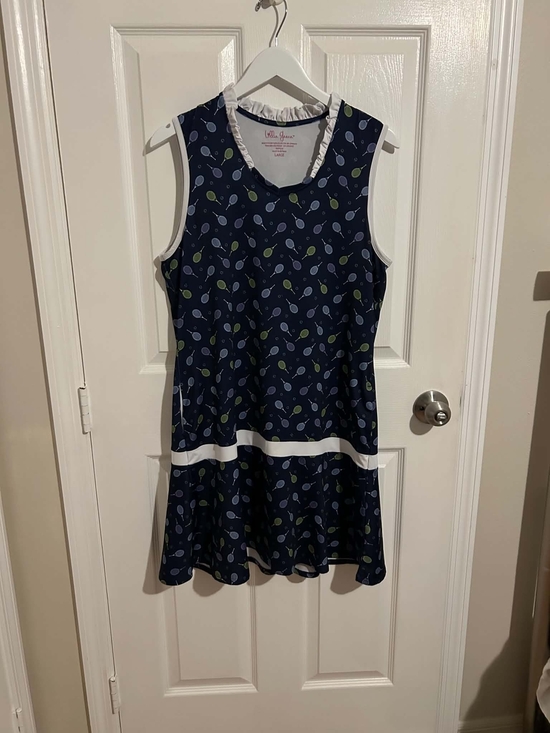 Lillie Green Dresses & Skirts - Navy Tennis-Print Sleeveless Casual Dress